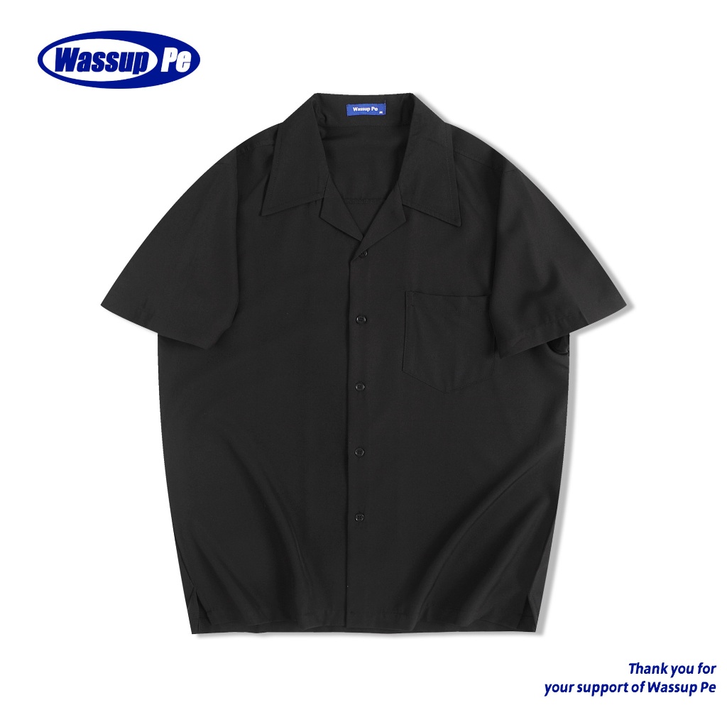 【ส่งจากกรุงเทพฯ】เสื้อสีดำ เสื้อสีพื้น สวมใส่สบาย สำหรับใส่ในชีวิตประจำวันหรือเวลาทำงาน//Wassuppe