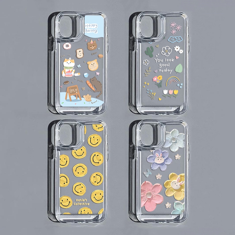 ส่งจากไทย เคสโทรศัพท์ iPhone 11 12 13 14 15 Pro Max XR XS X 7/8P เคสไอโฟน นิ่มกันกระแทก TPU ดอกไม้ฤดูใบไม้ผลิบาน