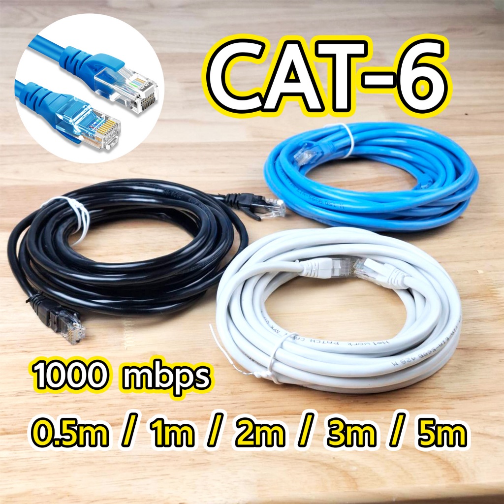 สายแลน CAT6 ความเร็วสูง LAN RJ45 ความยาว 0.5m-5m