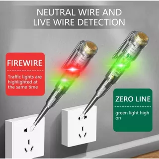 ปากกาทดสอบแรงดันไฟฟ้า ไขควังวัดไฟ แบบไม่สัมผัส มีไฟ LED 2 สีบอกสถานะ ไขควงเช็คไฟ ปากกาไฟฟ้า tester pen ไขควงวัดไฟ