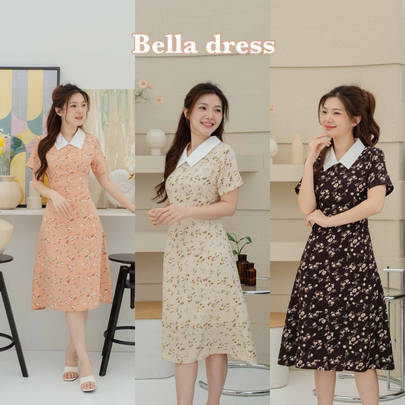 Bella dress ลายดอกหญ้า