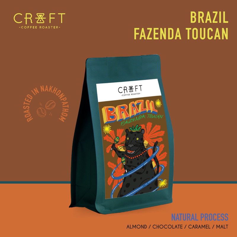 CRAFT COFFEE ROASTER เมล็ดกาแฟ BRAZIL FAZENDA TOUCAN 200G.