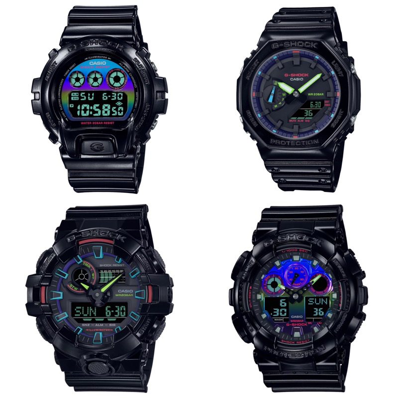 CASIO G-SHOCK DW-6900RGB-1A, GA-100RGB-1A, GA-700RGB-1A, GA-2100RGB-1A, DW-6900RGB, GA-100RGB, GA-70
