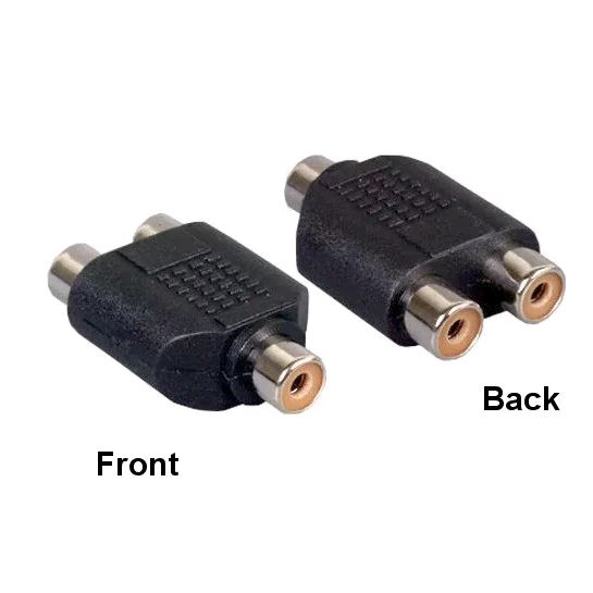 Mono RCA Female to 2-RCA Red/White Female Audio Adapter for TV DVD Car MP3 MP4