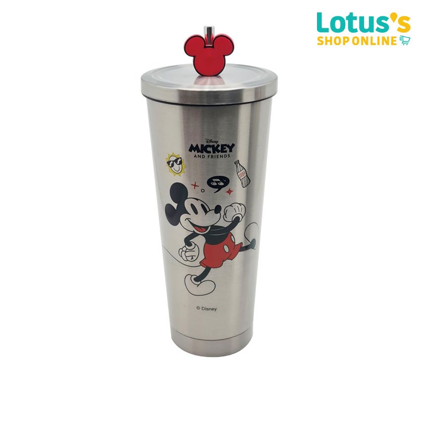 โลตัส ดิสนีย์ แก้วเก็บความเย็น ลายมิกกี้ ความจุ 750 มล. สีเงิน คละลายLOTUS'S DISNEY MICKEY DESIGN INSULATED GLASS 750 ML