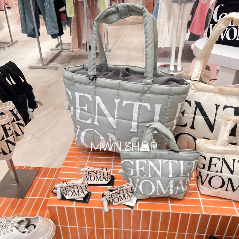 Gentlewoman มีโค้ดลด30% puffer bag กระเป๋าสะพายไหล่ กระเป๋าถือ ของแท้จากชอป