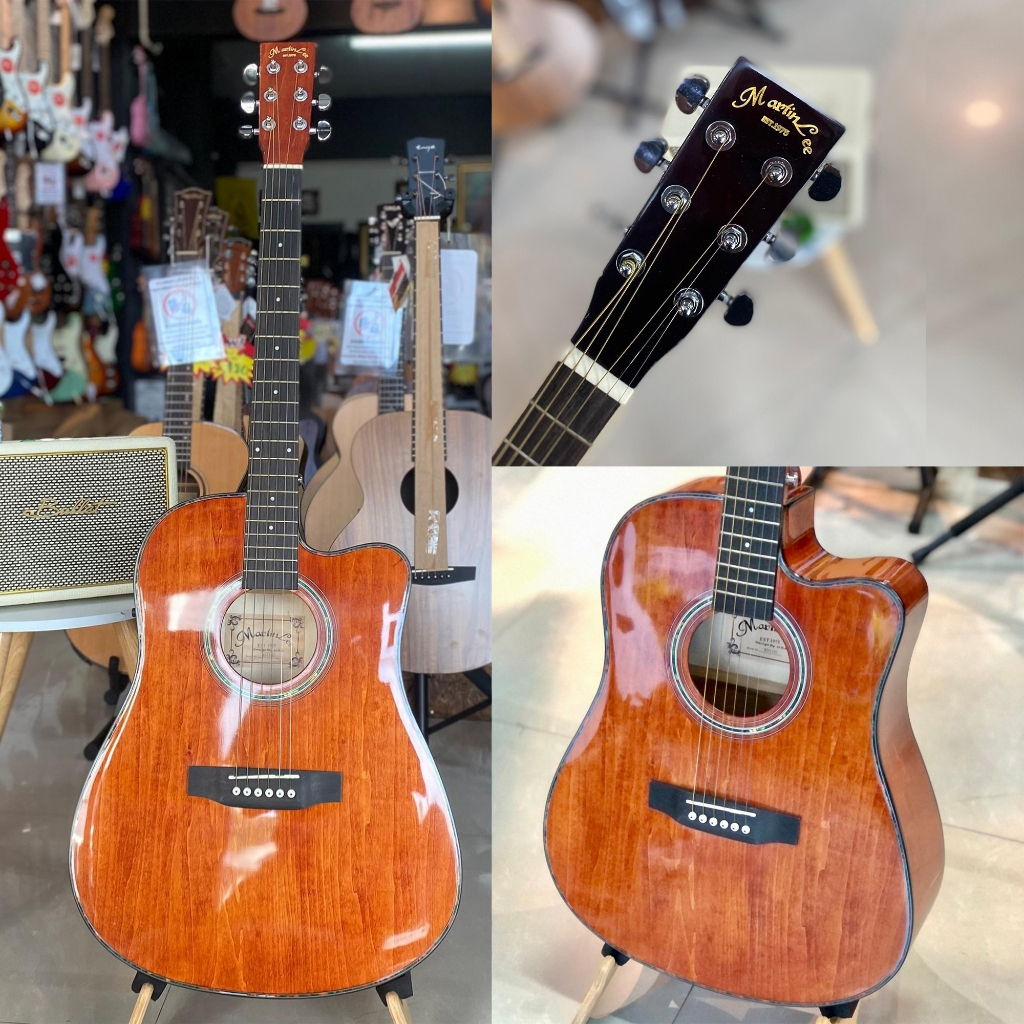 [โค้ดลด1000-🔥] กีต้าร์โปร่ง Martin lee รุ่น MD-410C ขนาด 41 นิ้ว ฟรี กระเป๋า สายสะพาย ปิ๊ก4อัน คู่มื