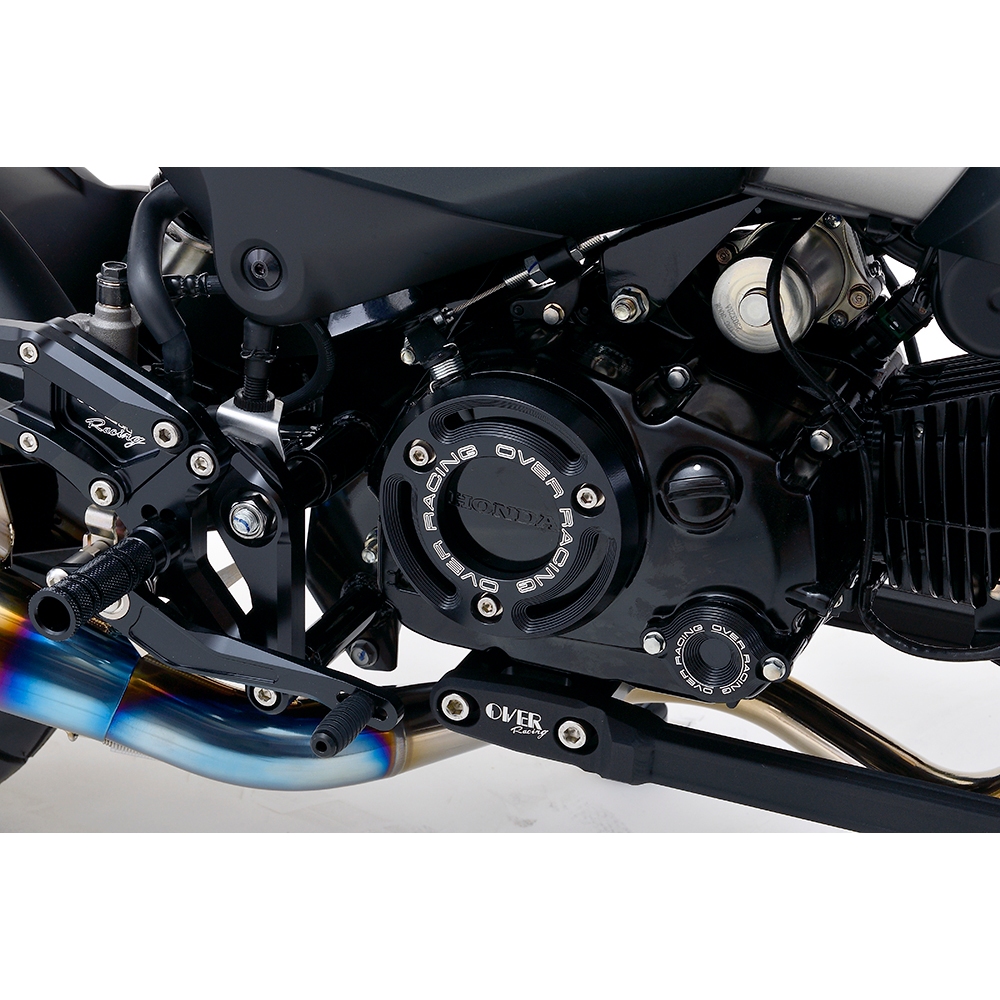 Overracing ฝาครอบคลัช monkey 125 5 เกียร์ เเละ grom125 สีดำ (made in japan)