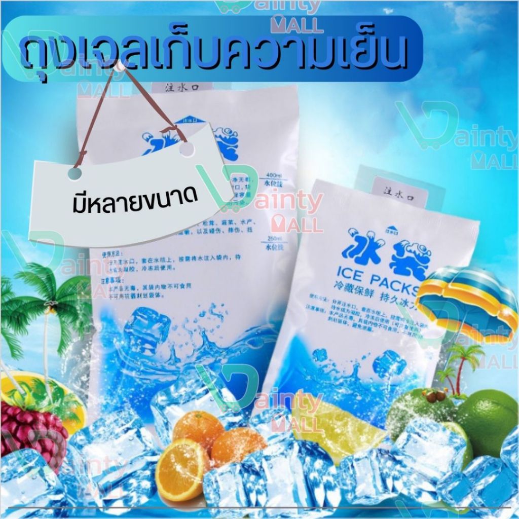 น้ำแข็งเทียม 10 ชิ้น ถุงน้ำแข็งเก็บความเย็น เจลเก็บความเย็น B03