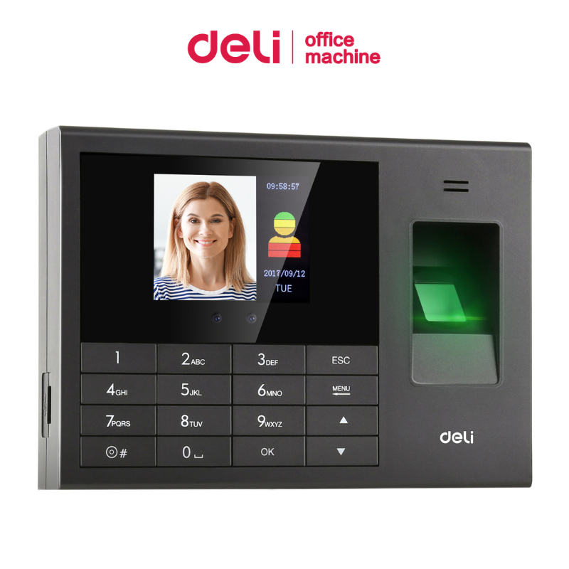 Deli เครื่องสแกนใบหน้า เครื่องสแกนใบหน้าลายนิ้วมือ ลงเวลางาน รายงานข้อมูลผ่านExel Attendance Machine