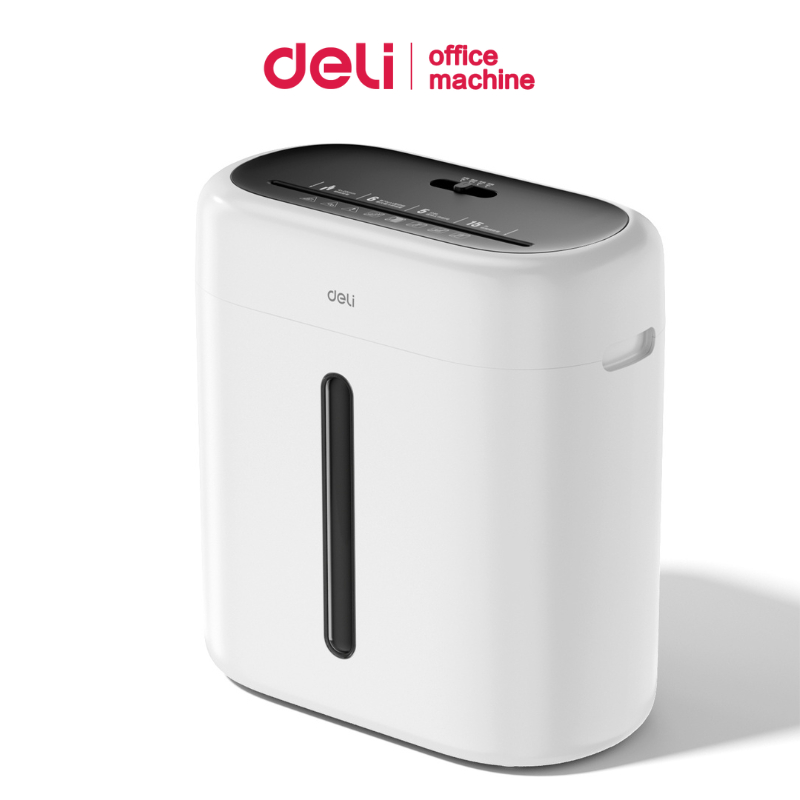 Deli เครื่องทำลายเอกสารอัตโนมัติ เครื่องย่อยกระดาษA4 ขนาด15ลิตร 6แผ่น ตัดละเอียด เสียงเบา อุปกรณ์สำนักงาน Paper Shredder