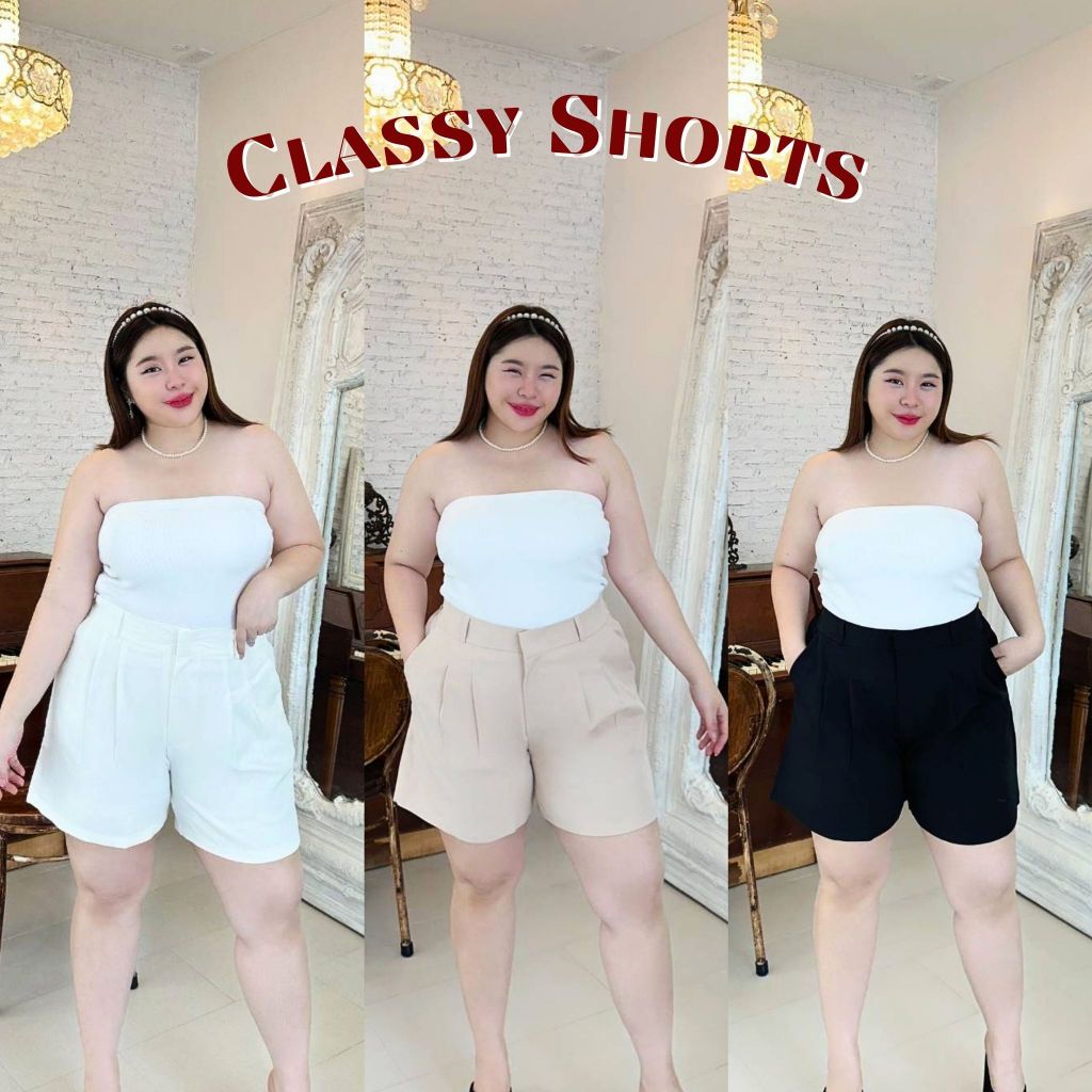 ลด 30% สูงสุด 600.- เก็บโค้ดที่หน้าร้าน | 𝘾𝙇𝘼𝙎𝙎𝙔 𝙎𝙃𝙊𝙍𝙏𝙎 กางเกงขาสั้นสาวอวบทรงเบสิค