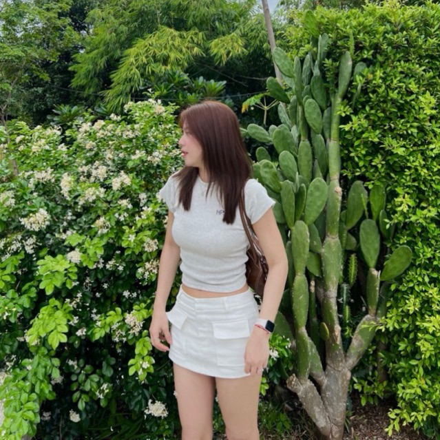 APSHOP-022 กระโปรงยีนส์คาร์โก้ เอวต่ำ