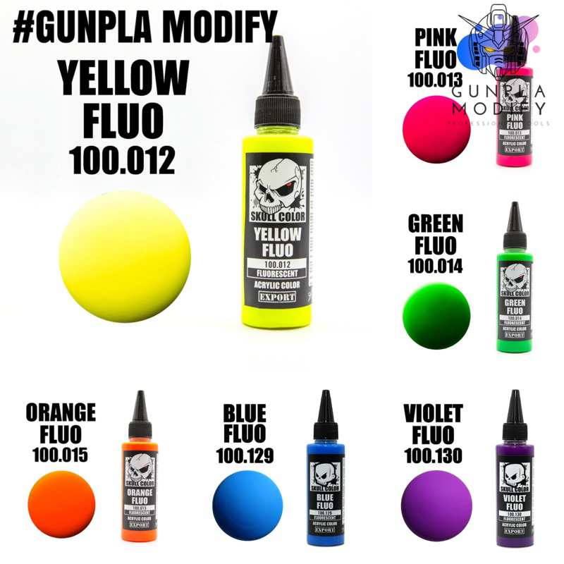 SKULL COLOR สีอะคริลิค ผสมสำเร็จ (สี Fluorescent)60 ml