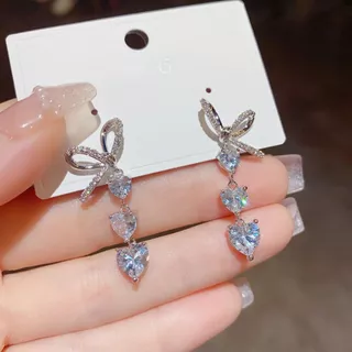 GLAMOR✨ต่างหูยาว For You ต่างหูเงิน ต่างหูโบว์ ต่างหูรูปหัวใจ ต่างหูแฟชั่น ต่างหูเท่ๆ ต่างหูเพชร