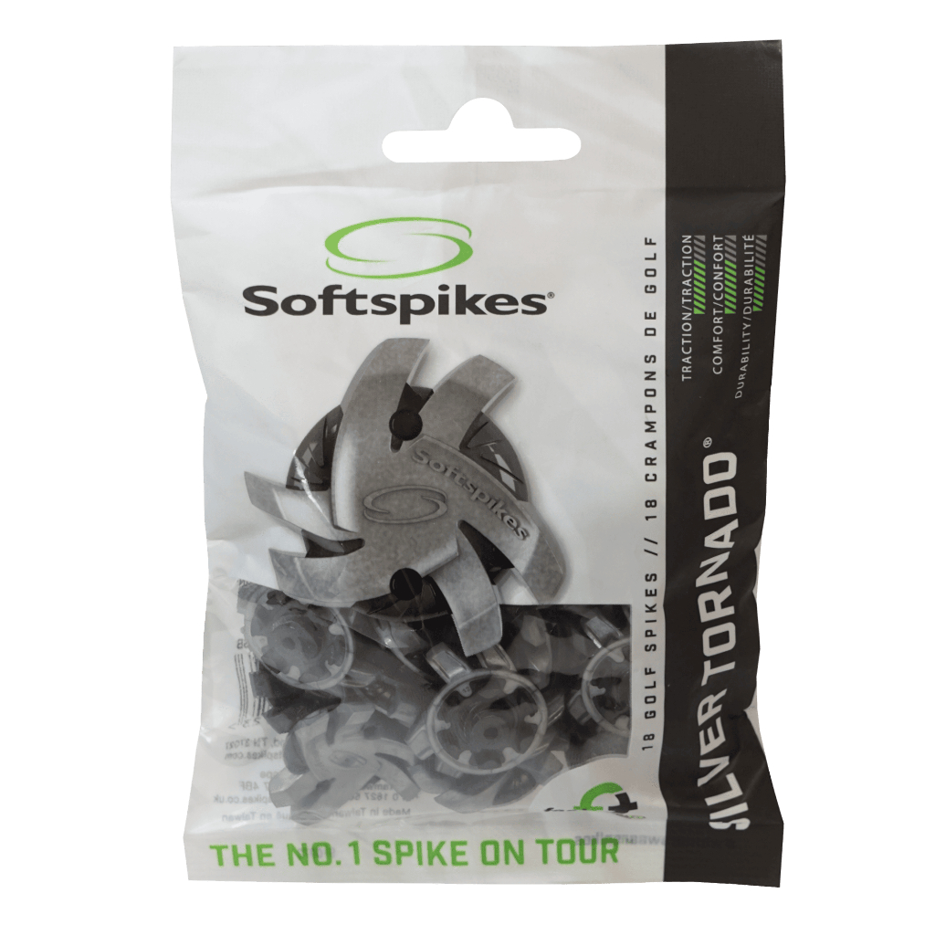 Spike Softspikes Tornado Golf Tour Lock Cleats, Silver ดำ-เทา(18ct)