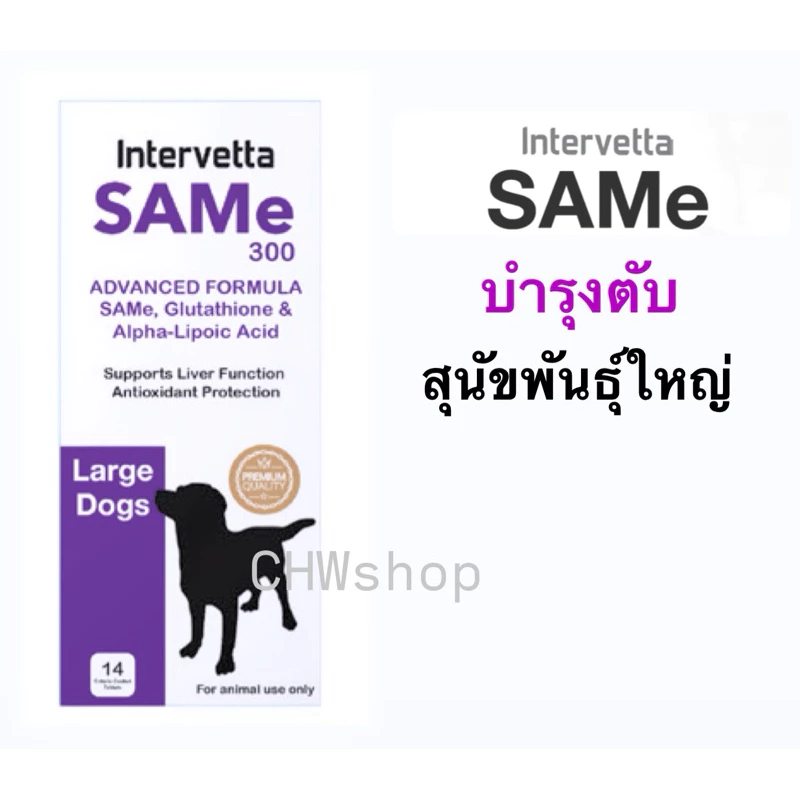 SAMe300 Intervetta อาหารเสริมเพื่อการบำรุงตับขั้นสูง สำหรับสุนัขพันธุ์ใหญ่ (Samylin)