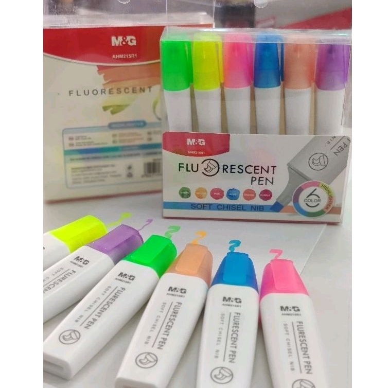 ชุดปากกาเน้นข้อความ M&G 6 สี AHM215R1