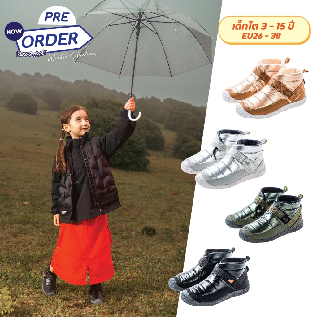Preorder แถมส่งฟรี winter2024 บูทกันหนาว ลุยหิมะ กันลื่น ใส่ได้ถึง-5องศา บุขนนุ่ม (FK20272) มีถึงEU38