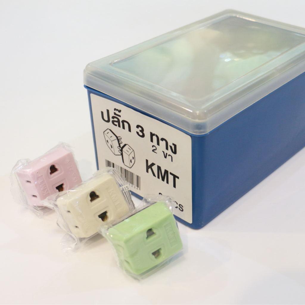 [1กล่อง24ตัว] Adapter แปลงขาเสียบ หัวแปลง ดีไซน์เรียบง่าย ปลั๊กตัวเมีย 3 ทาง 2ขา [คละสี] รุ่นX211