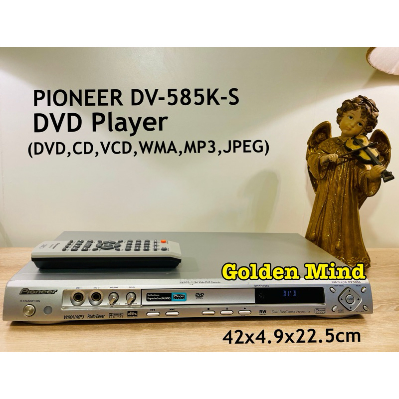 DVD-01-101024 PIONEER DV-585K-S เครื่องเล่น DVD มือสอง แถมรีโมท ใช้ไฟ 220 โวลต์