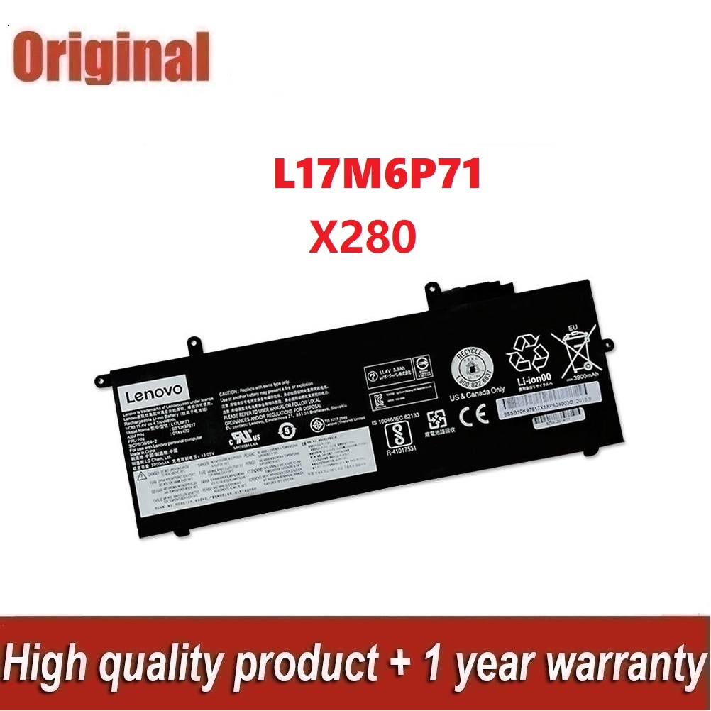 L17L6P71 แบตเตอรี่ for Lenovo ThinkPad X280 L17M6P71 L17C6P71 01AV470 01AV471 01AV472 SB10K97617