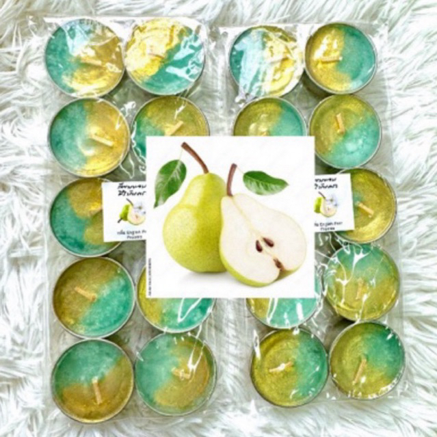 เทียนทีไลท์ เทียนหอม กลิ่นEnglishPearandFreesia จุดได้นาน เนื้อเทียนแน่น กลิ่นชัด