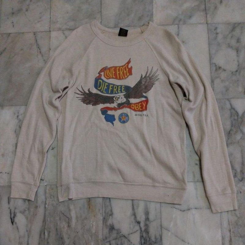 เสื้อสเวตเตอร์แขนยาว แนวสเก็ตบอร์ด Obey แท้ มือสอง สภาพดี ของพร้อมส่งครับ