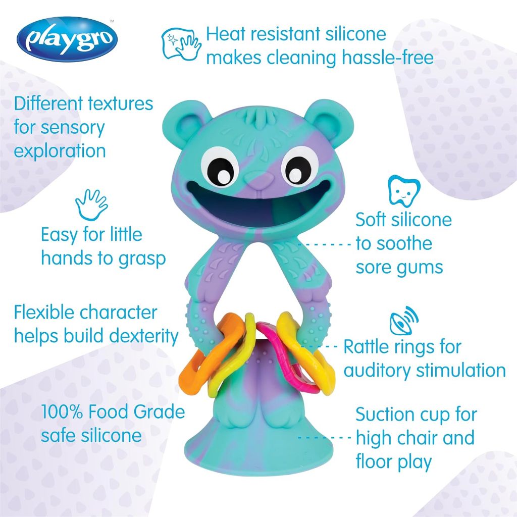 Playgro Wobble Buddy Rattle Bear ของเล่น ยางกัด เสริมสร้างพัฒนาการ — صورة 7
