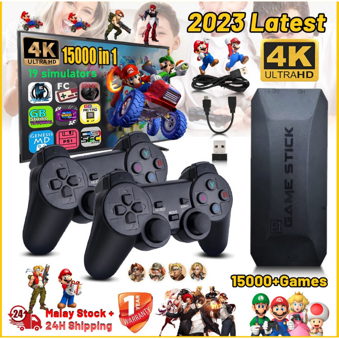 [ส่งภายใน 24 ชั่วโมง] เกมแพดวิดีโอเกมคอนโซล 10000 HD 4K M8 รองรับโปรเจคเตอร์ HDMI และทีวี Mame FC Gbgba MD PS1