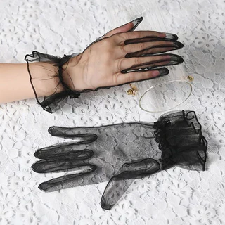 ถุงมือซีทรู แบบสั้น ถุงมือสั้นซีทรู 23 cm ถุงมือ