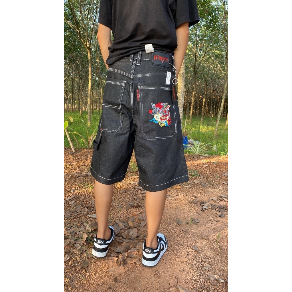 MTE กางเกงยีนส์ผู้ชาย ขาสั้น ทรงขาบานสเก็ต ป้าย Hirock รุ่น R464สินค้าพร้อมส่ง