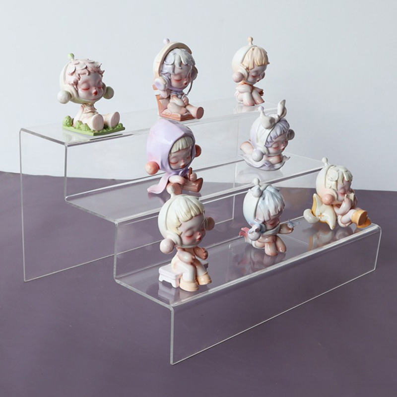 ชั้นวางของอะคริลิค แบบบันได3ชั้น 15/20/25/30ซม. ชั้นวางโมเดล ชั้นวางอะคริลิคใส สำหรับ จัดระเบียบบนโต๊ะ วางของ วางโมเดล - รูปที่ 4