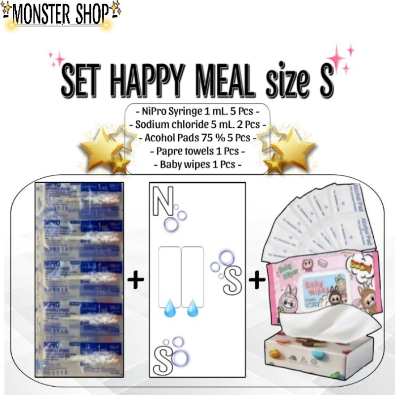SET HAPPY MEAL size S ชุดทำความสะอาดผิว เปียก&แห้ง