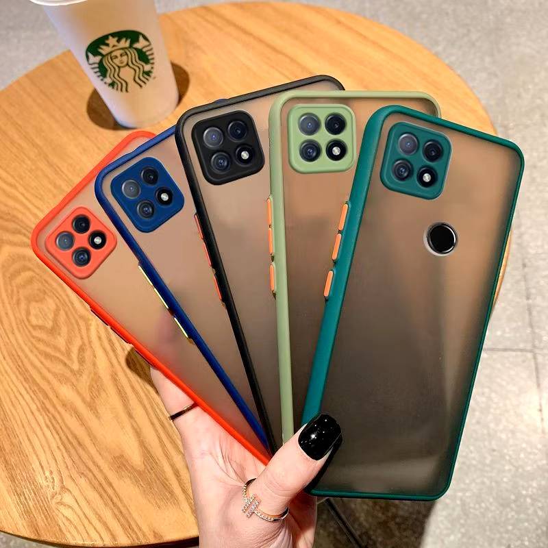 เคสขอบสีหลังขุ่น สำหลับ REALME - C11/21/ C21Y C25Y C30 C30s c31 c33 c35 c51 c53