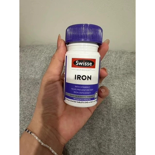 Swisse Ultiboost Iron 30 เม็ด ธาตุเหล็ก (รุ่นผสม สไปรูลิน่า อ่อนโยนกระเพาะ) ออสเตรเลีย