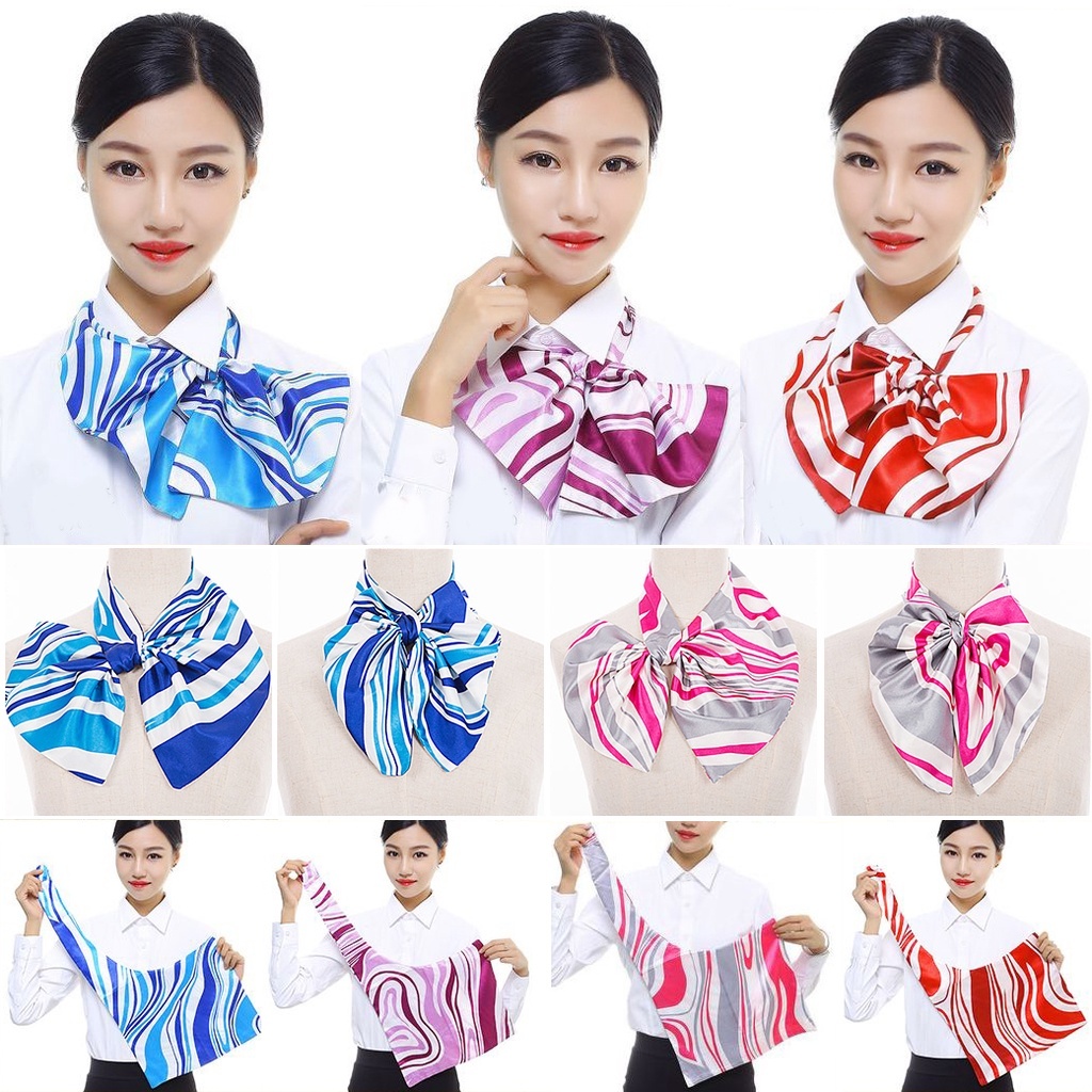 Cooltrendy ผ้าพันคอกึ่งสำเร็จรูป ผ้าพันคอยูนิฟอร์ม uniform ผ้าพันคอ แอร์โฮสเตส การโรงแรม