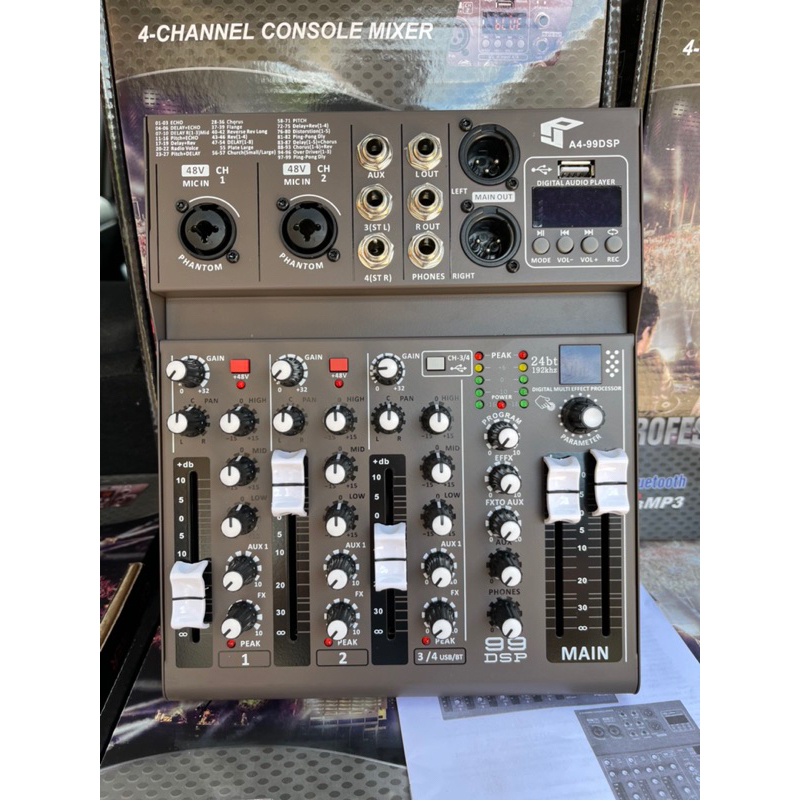 (สินค้าในไทย) Mixer 4 ch 99DSP สเตอริโอมิกเซอร์ 4ช่อง รุ่น A4-99DSP EFFECT 99DSP