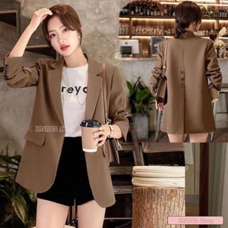 🎈น้ําตาล / เขียว / ดํา เสื้อสูทลําลองเกาหลี blazer เกาหลี ผู…