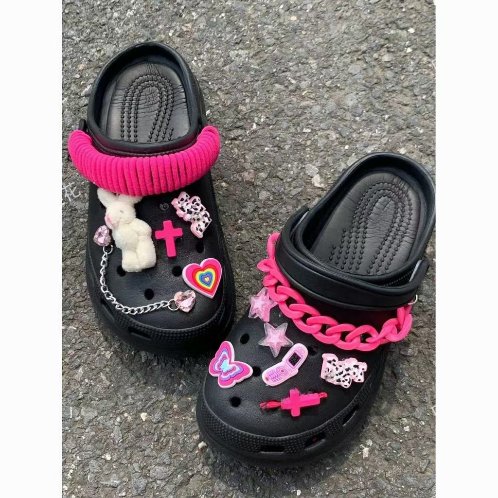 ใหม่ Jibbitz หลุมรองเท้า DIY สตาร์ รองเท้า ดอกไม้ croอุปกรณ์เสริมสามมิติ