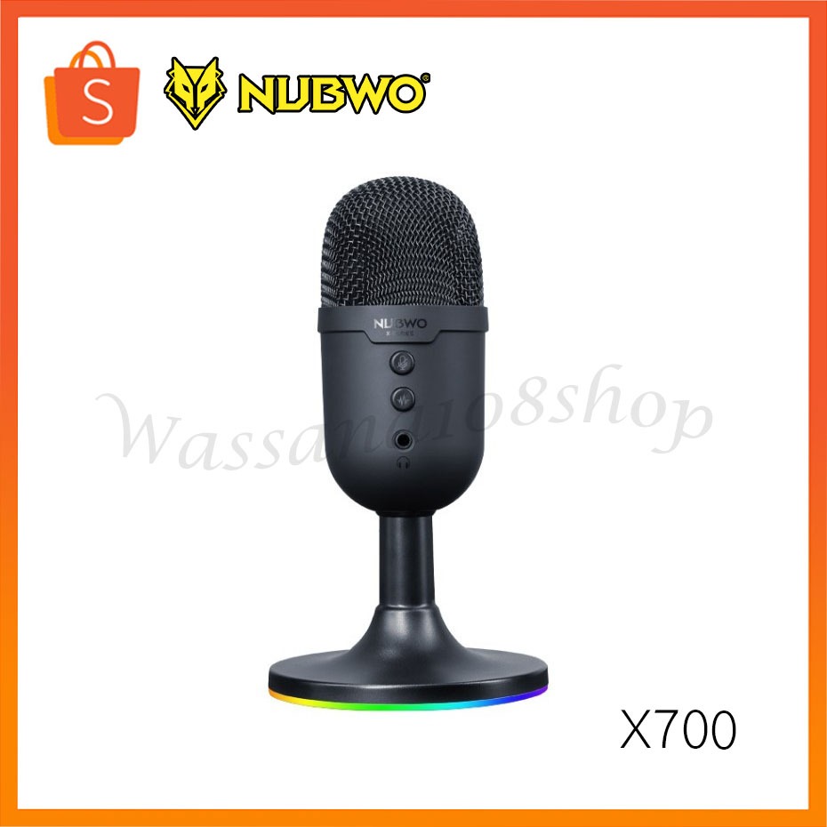NUBWO X700 ไมค์ตั้งโต๊ะ Microphone ประหยัดพื้นที่ สำหรับสตรีมเกม มีไฟ ALMIGHTY