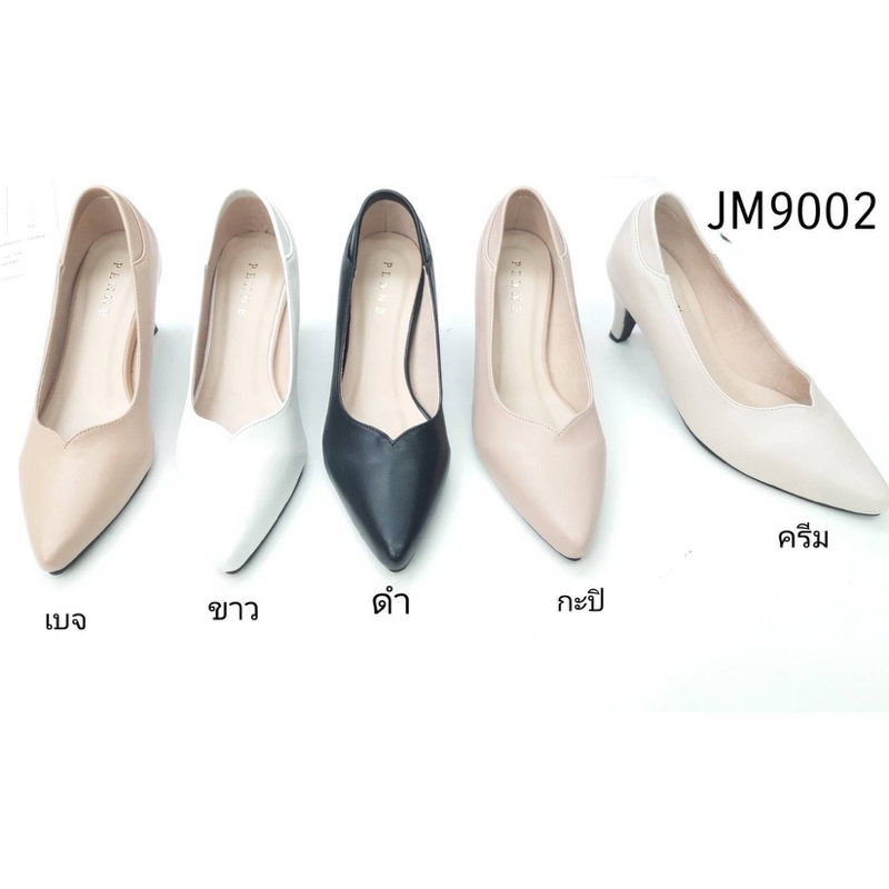 (งานกล่อง) PENNE JM9002 รองเท้าคัชชูหัวแหลม สูง 2.5 นิ้ว หน้าเคิร์ฟ ทรงสวย ดีเทลเรียบๆ มินิมอล สวยละ