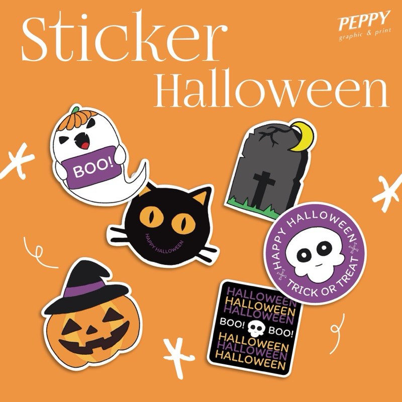 20 เเถม 1 🧡NEW💜สติ๊กเกอร์ Halloween day สุดหลอน