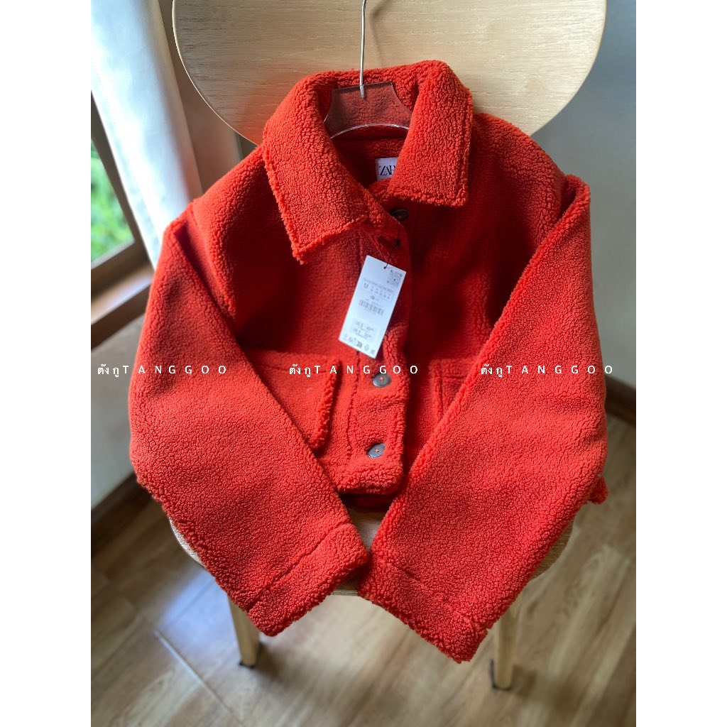 ***พร้อมส่งจากไทย🔥Zara Teddy Cropped Coat