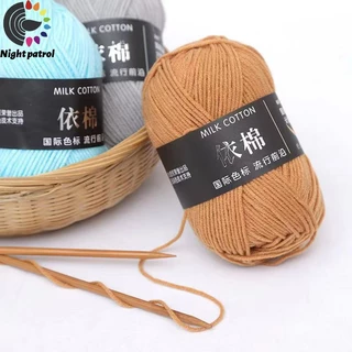 พร้อมส่งจากไทย ไหมพรมฝ้าย 4ply ไหมพรมคอตตอนนม สำหรับถักโครเชต์ ครบสี น้ำหนัก 50 กรัม milk cotton
