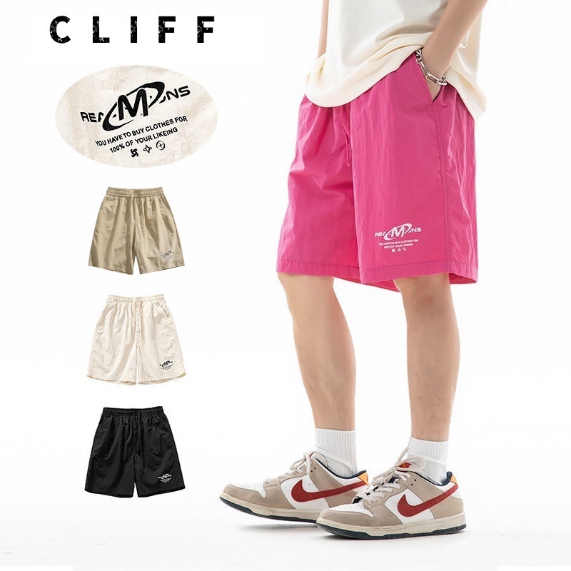 CLIFF กางเกงกีฬาขาสั้นผู้ชาย รุ่นหลวม กางเกงห้าส่วนขากว้าง ใส่ได้ทั้งชายและหญิง มีให้เลือก3สี