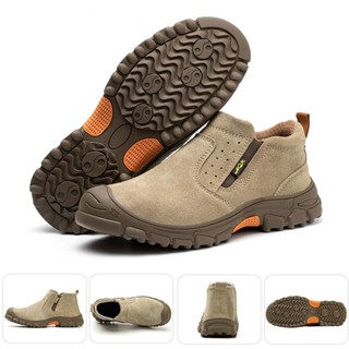 รองเท้าเซฟตี้ รองเท้าทำงานเชื่อมป้องกันการลวก หัวเหล็ก พื้นเ…