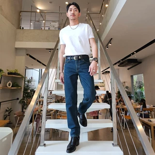 Golden Zebra Jeans กางเกงยีนส์ชายผ้าไม่ยืดขากระบอกเล็กไซส์เล็กไซส์ใหญ่ 535#GR