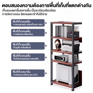 YYM ชั้นเก็บเอกสาร ชั้นวางของ 2/3/4/5ชั้นชั้นเก็บเครื่องพิมพ์ ชั้นเก็บของในสำนักงาน ชั้นวางของหนังสือมีล้อ โครงเหล็ก
