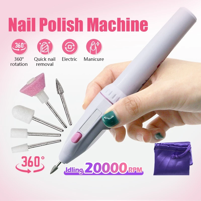 5 In 1 เครื่องขัดเล็บไฟฟ้า แถมฟรี 5 หัว มืออาชีพ ตะไบเล็บไฟฟ้า ชุดทําเล็บมือ เครื่องกรอเล็บ อุกปกรณ์ทำเล็บ